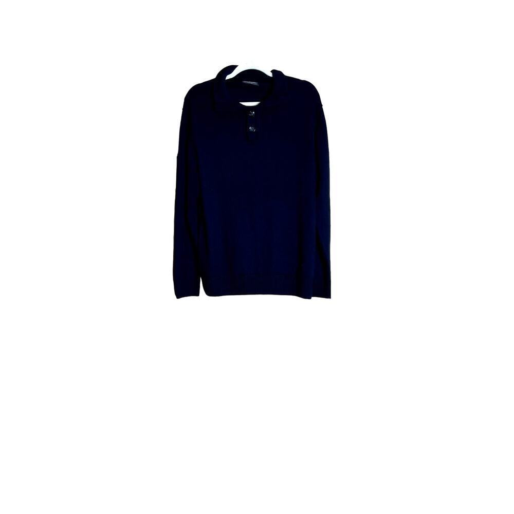 Rodd&Gunn Men's  henley sweater  size XL virgin merino wool  navy